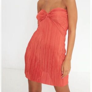 BRAND NEW WITH TAGS orange strapless dress